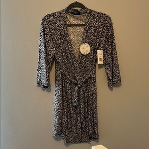 Leopard Print Women's Robe & Short Set